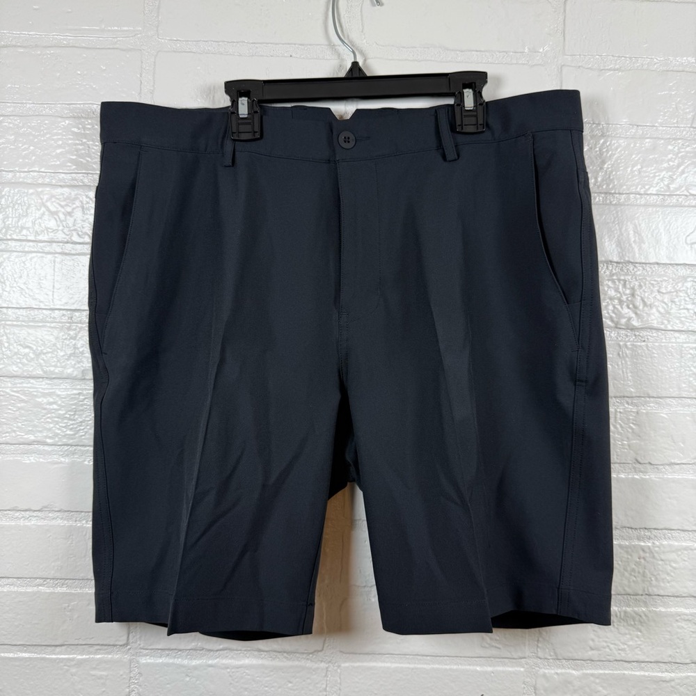 Dunning Shorts Men 35 Black 9" Inseam Flat Front Chino Golf Performance Vacation